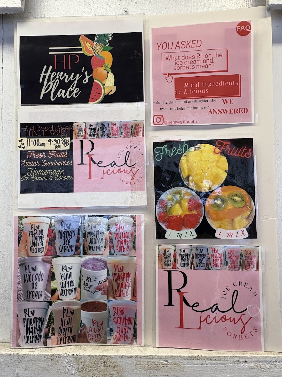 Henry's Place Menu - Image 1